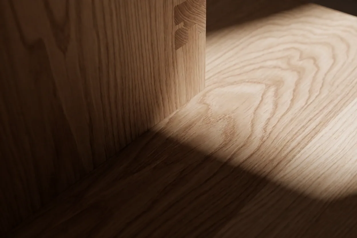 Detail of bespoke oak joinery